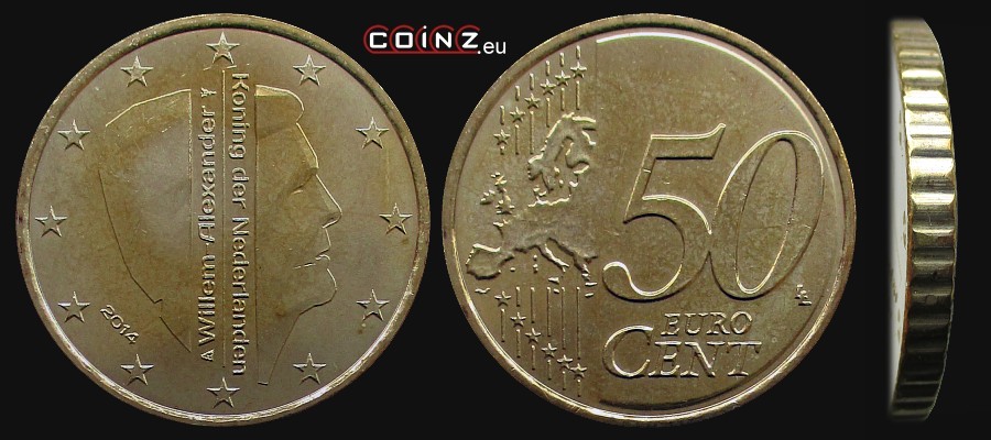 50 euro centów od 2014 - monety Holandii