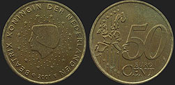 Monety Holandii - 50 euro centów 1999-2006