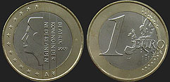 Monety Holandii - 1 euro 2007-2013