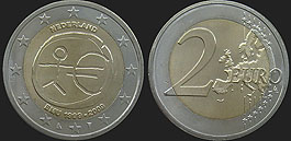 Monety Holandii - 2 euro 2009 10 Rocznica Unii Gospodarczej i Walutowej