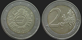 Monety Holandii - 2 euro 2012 10 Lat Euro w Obiegu