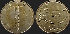 Monety Holandii - 50 euro centów od 2014