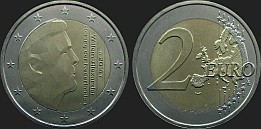 Monety Holandii - 2 euro od 2014