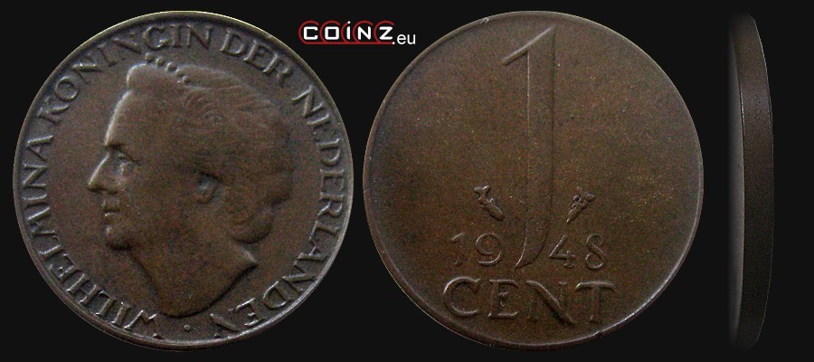 1 cent 1948 - monety Holandii