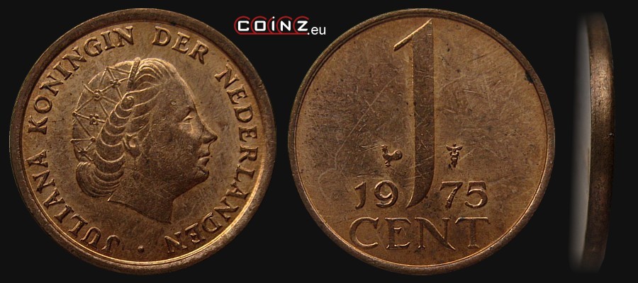 1 cent 1950-1980 - monety Holandii