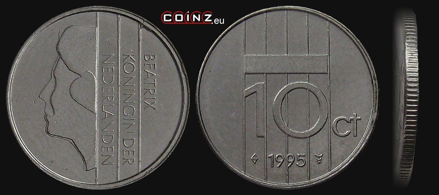 10 centów 1982-2001 - monety Holandii