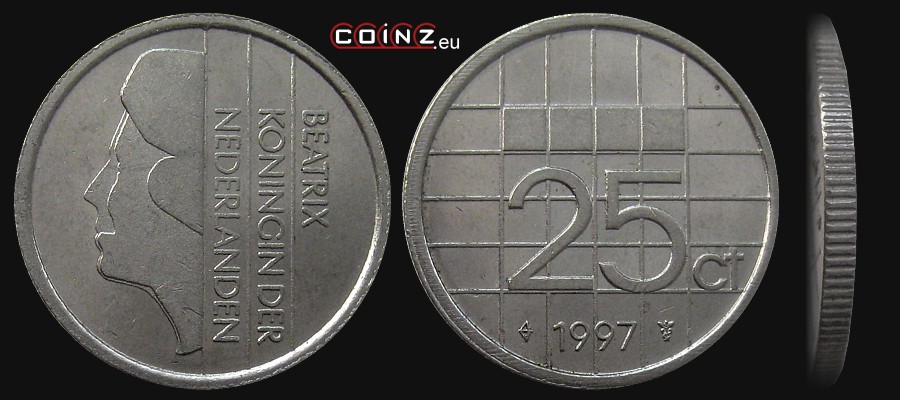 25 centów 1982-2001 - monety Holandii
