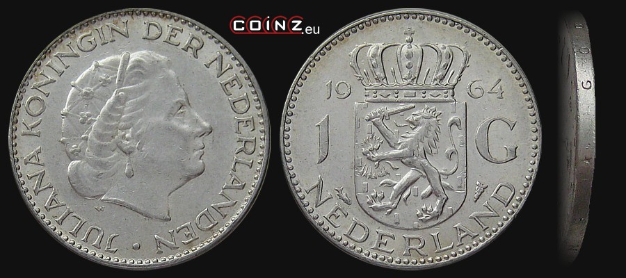 1 gulden 1954-1967 - monety Holandii