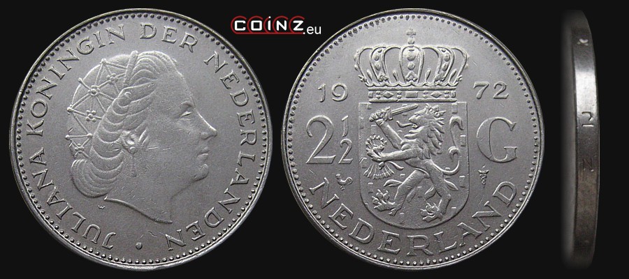 2.5 guldena 1969-1980 - monety Holandii