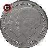 1 gulden 1980 Koronacja Beatrycze - układ awersu do rewersu 1 gulden 1980 Koronacja Beatrix - monety Holandii