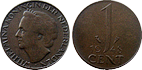 Monety Holandii - 1 cent 1948