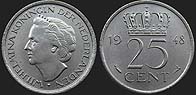 Monety Holandii - 25 cent 1948