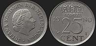 Monety Holandii - 25 cent 1950-1980