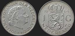 Monety Holandii - 1 gulden 1954-1967