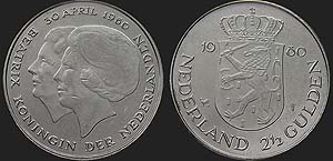 Monety Holandii - 2.5 guldena 1980 Koronacja Beatrycze