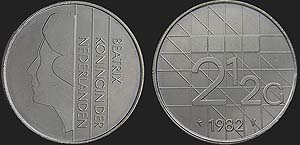 Monety Holandii - 2.5 guldena 1982-2001