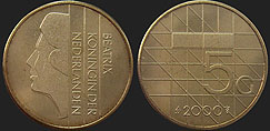 Monety Holandii - 5 guldenów 1987-2001