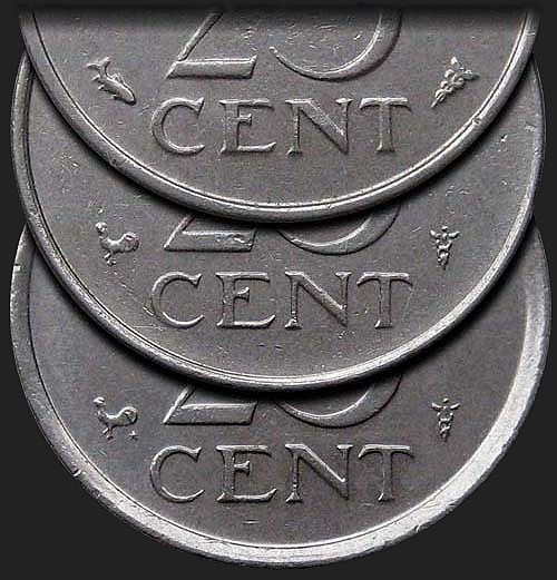 Symbole dyrektorów mennicy na monetach 25 centów 1950-1980