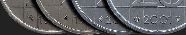 Symbole dyrektorów mennicy na monetach 25 centów 1982-2001
