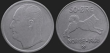 Monety Norwegii - 50 ore 1958-1973