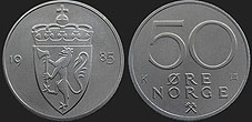 Monety Norwegii - 50 ore 1974-1996