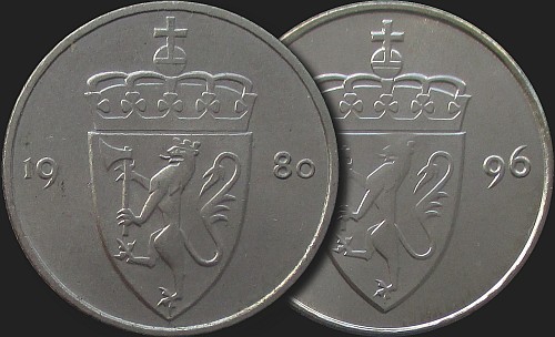 obverse size in years 1974-1987 and 1988-1996