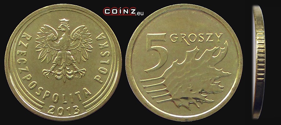 5 groszy from 2013 - Polish coins