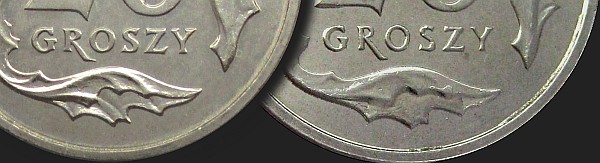 Variety of coins with face value 20 groszy from 2011