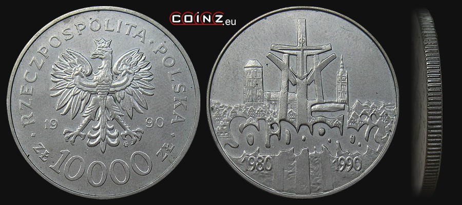 10000 złotych 1990 Solidarność - monety Polski