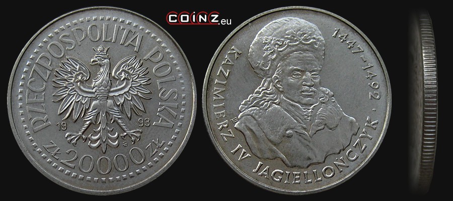 20000 złotych 1993 Kazimierz IV Jagiellończyk - monety Polski