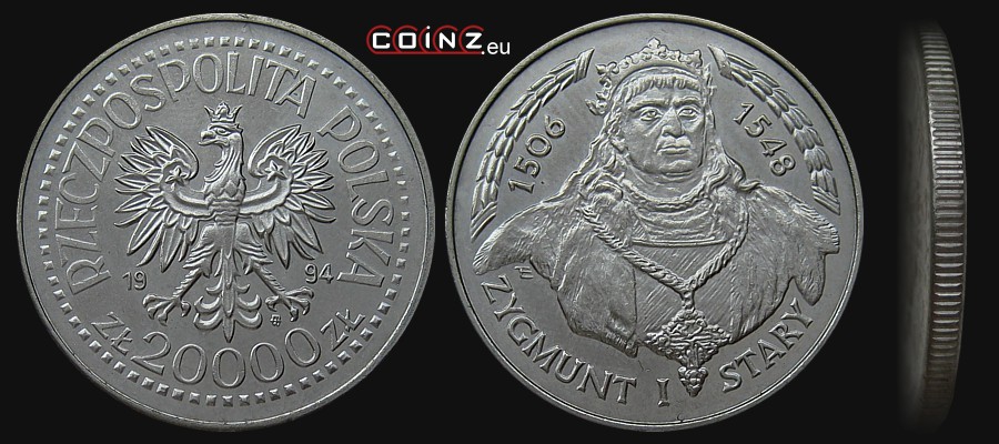 20000 złotych 1994 Zygmunt I Stary - monety Polski