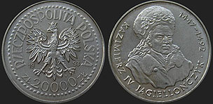 Monety Polski - 20 000 złotych 1993 Kazimierz IV Jagiellończyk