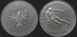 Polish coins - 20 000 zlotych 1993 Games of the XVII Olympiad Lillehammer 1994