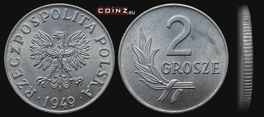 2 grosze 1949 - Polish coins (PRL)