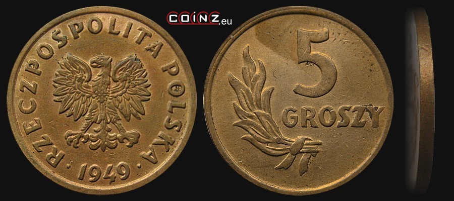 5 groszy 1949 - Polish coins (PRL)