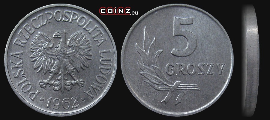 5 groszy 1958-1972 - Polish coins (PRL)