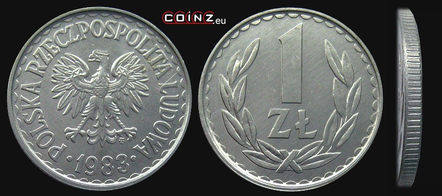 1 złoty 1957-1985 - Polish coins (PRL)