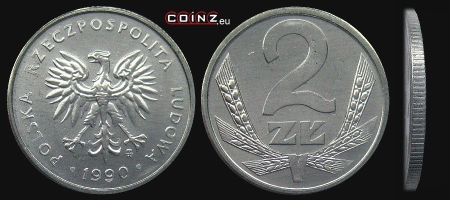 2 złote 1989-1990 - Polish coins (PRL)