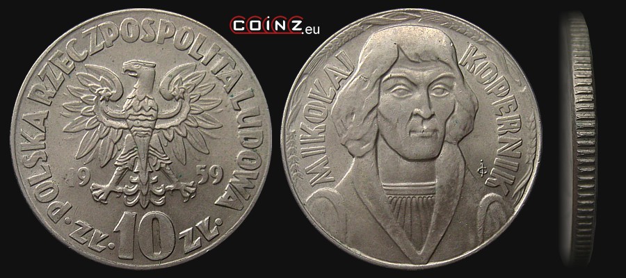 10 złotych 1959-1965 Nicolaus Copernicus - Polish coins (PRL)