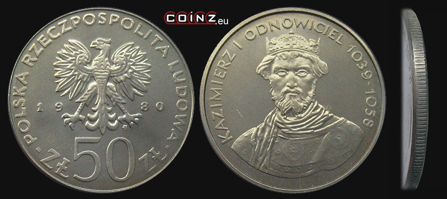 50 złotych 1980 Kazimierz Odnowiciel - Polish coins (PRL)