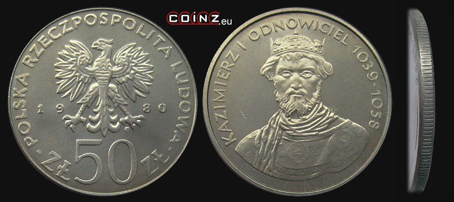 50 złotych 1980 Kazimierz Odnowiciel - monety Polski (PRL)