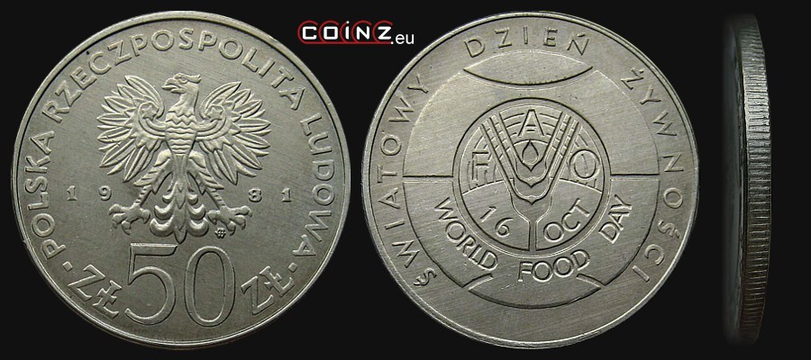 50 złotych 1981 FAO - World Food Day - Polish coins (PRL)