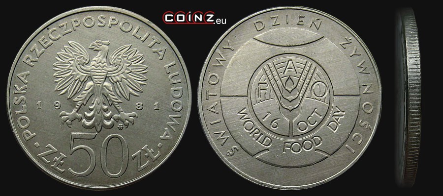 50 złotych 1981 FAO - Światowy Dzień Żywności - monety Polski (PRL)