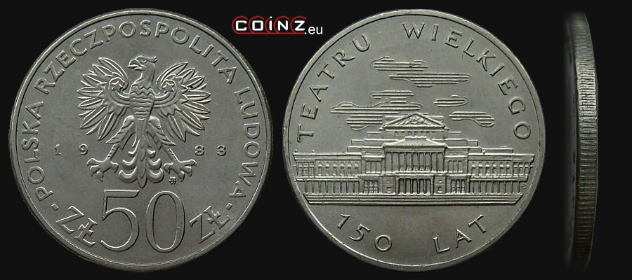 50 złotych 1983 - 150 Years of Grand Theater - Polish coins (PRL)