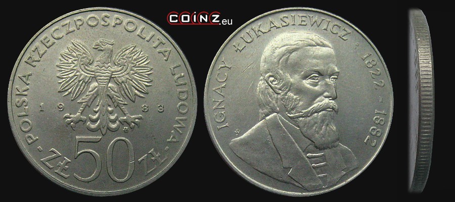 50 złotych 1983 Ignacy Łukasiewicz - Polish coins (PRL)