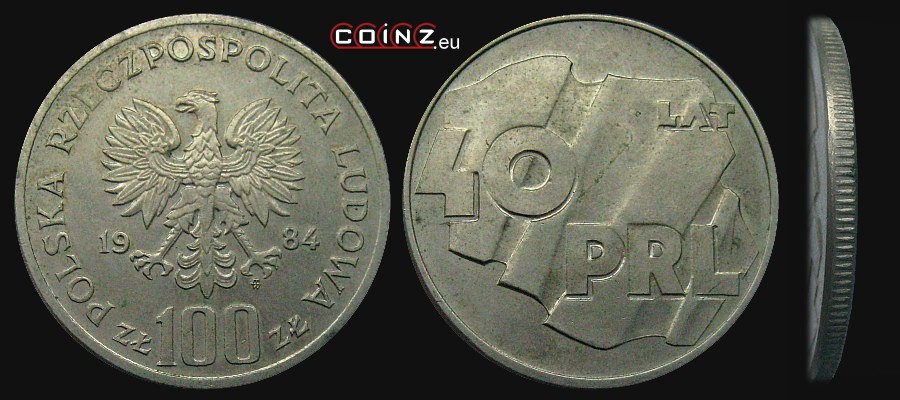 100 złotych 1984 - 40 Years of People's Republic of Poland - Polish coins (PRL)