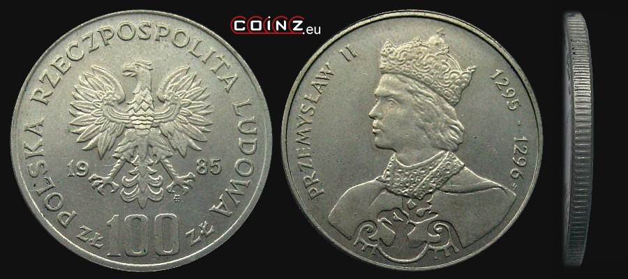 100 złotych 1985 Przemysław II - Polish coins (PRL)