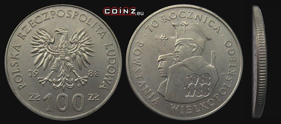 100 złotych 1988 Greater Poland Uprising - Polish coins (PRL)