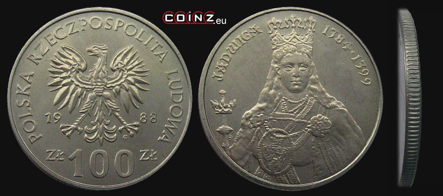 100 złotych 1988 Jadwiga - Polish coins (PRL)