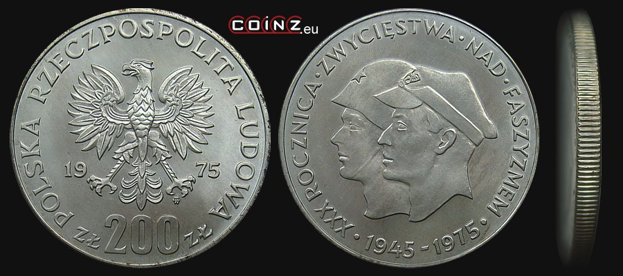 200 złotych 1975 Victory Over Fascism - Polish coins (PRL)
